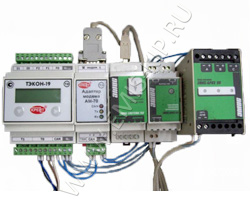 Состав узла учета тепла: Вычислитель ТЭКОН-19, Адаптер АМ-70, Конвертер ЭМИС-СИСТЕМА 750, Блок питания ЭМИС-БРИЗ 60, Блок питания ЭМИС-БРИЗ 90