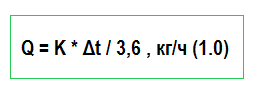 Формула расчета массового расхода
